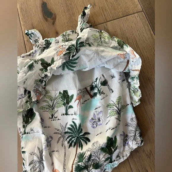 Janie & Jack Tropical Flamingo Romper - Picture 3 of 4